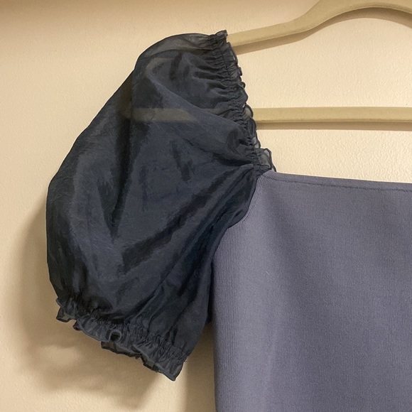 Aritzia Wilfred Sheer Puff Sleeve Top - Picture 2 of 3